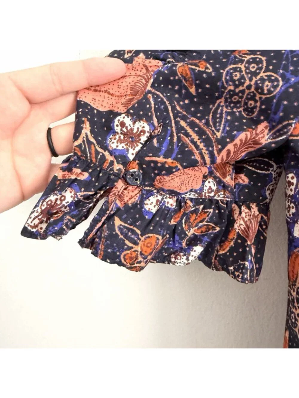 Ulla Johnson Joni Blouse Floral Printed Cotton Top Puff Sleeve Women’s Size 6